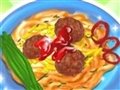 köstliche Spaghetti und Fleischbällchen für Abendessen Spiel